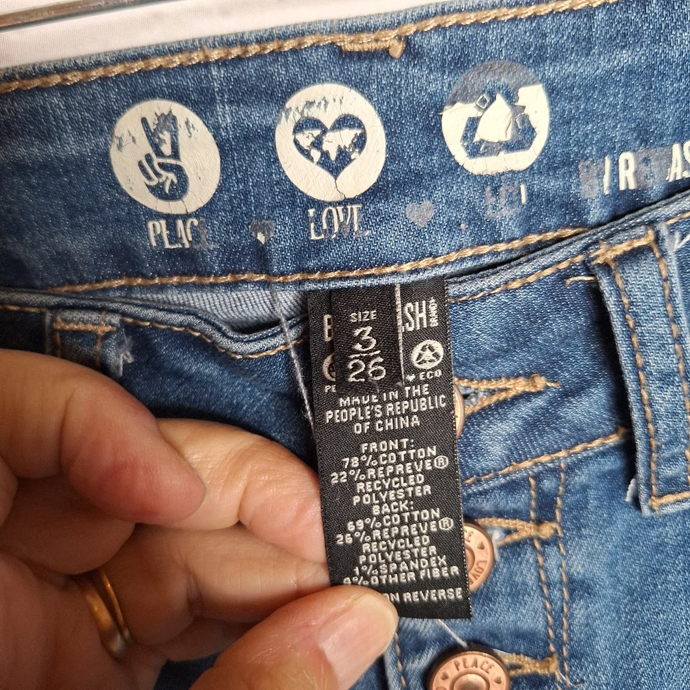 Rewash High Rise Vintage Reunion Distressed Ankle Fray Raw Hem Bleached Sz 26 - Picture 8 of 9